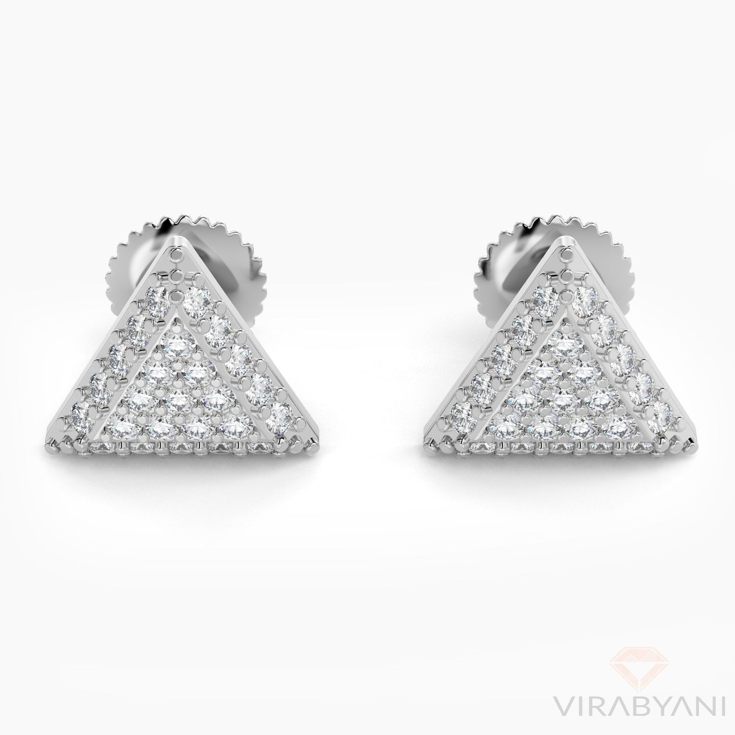Triangle Shaped AMoré Pavé Earrings With 0.40 ct. Diamonds - Platinum 950
