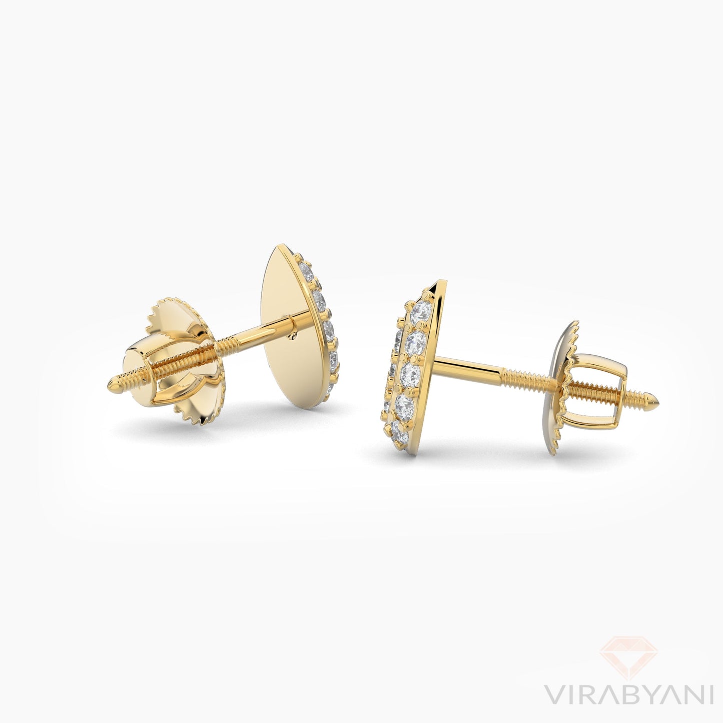 Pear Shaped AMoré Pavé Stud Earrings With 0.22 ct. Diamonds - 18K Yellow Gold