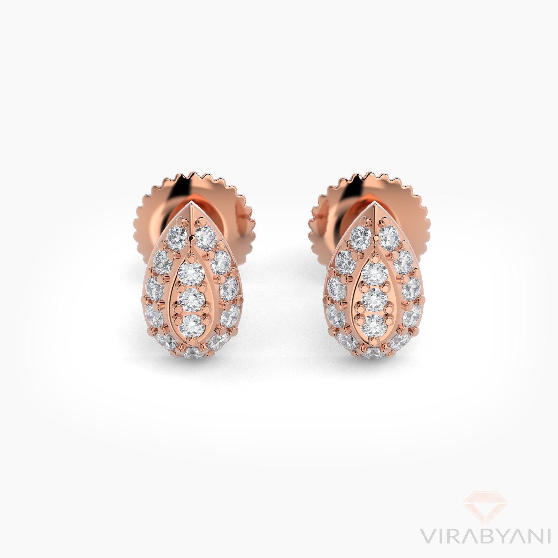 Pear Shaped AMoré Pavé Stud Earrings With 0.22 ct. Diamonds - 18K White Gold