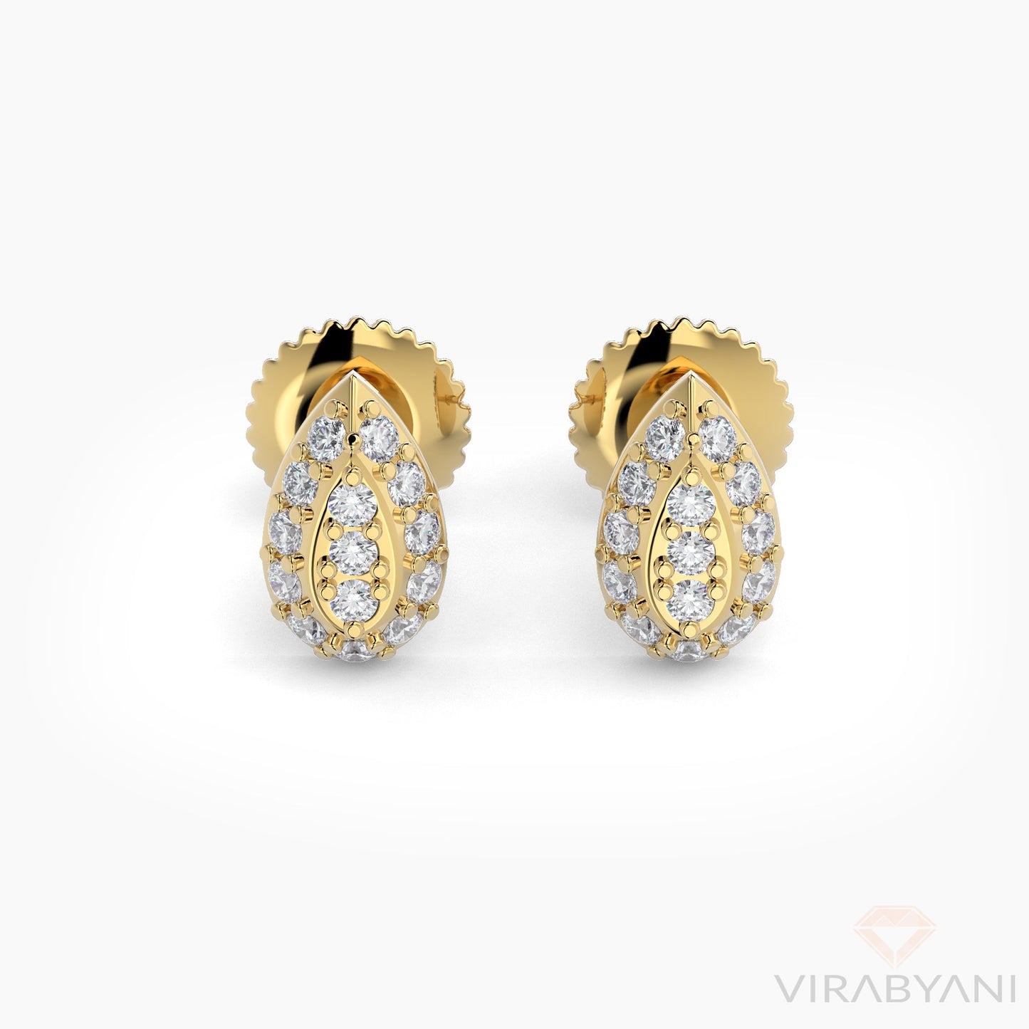 Pear Shaped AMoré Pavé Stud Earrings With 0.22 ct. Diamonds - 18K Rose Gold