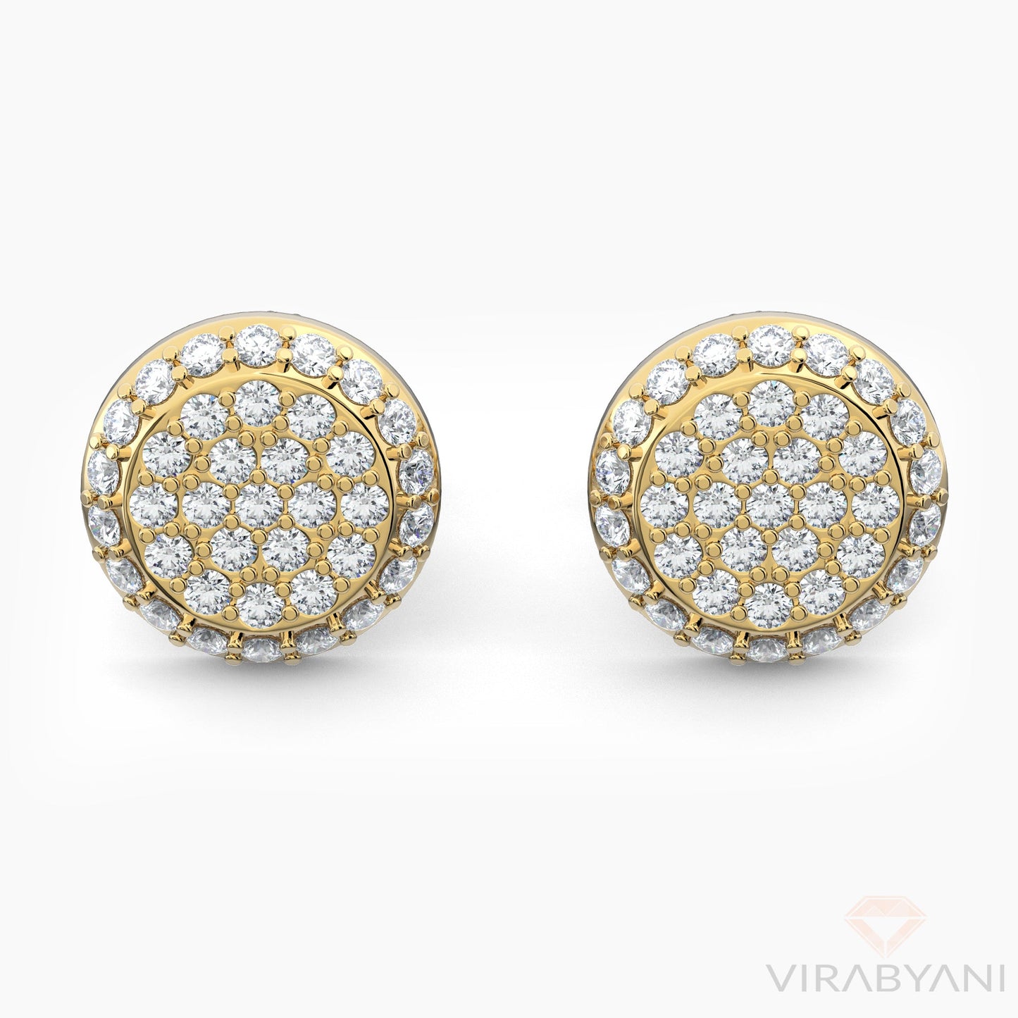 Round Shaped AMoré Pavé Stud Earrings With 0.60 ct. Diamonds - 18K White Gold