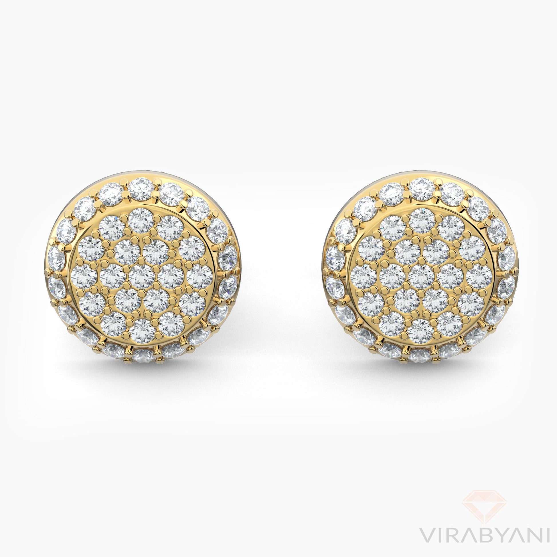 Round Shaped AMoré Pavé Stud Earrings With 0.60 ct. Diamonds - 18K White Gold