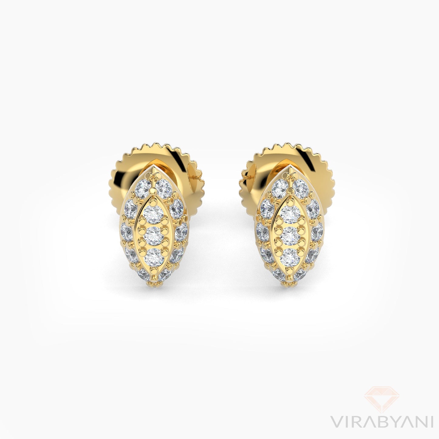 Marquise Shaped AMoré Pavé Stud Earrings With 0.20 ct. Diamonds - 18K White Gold