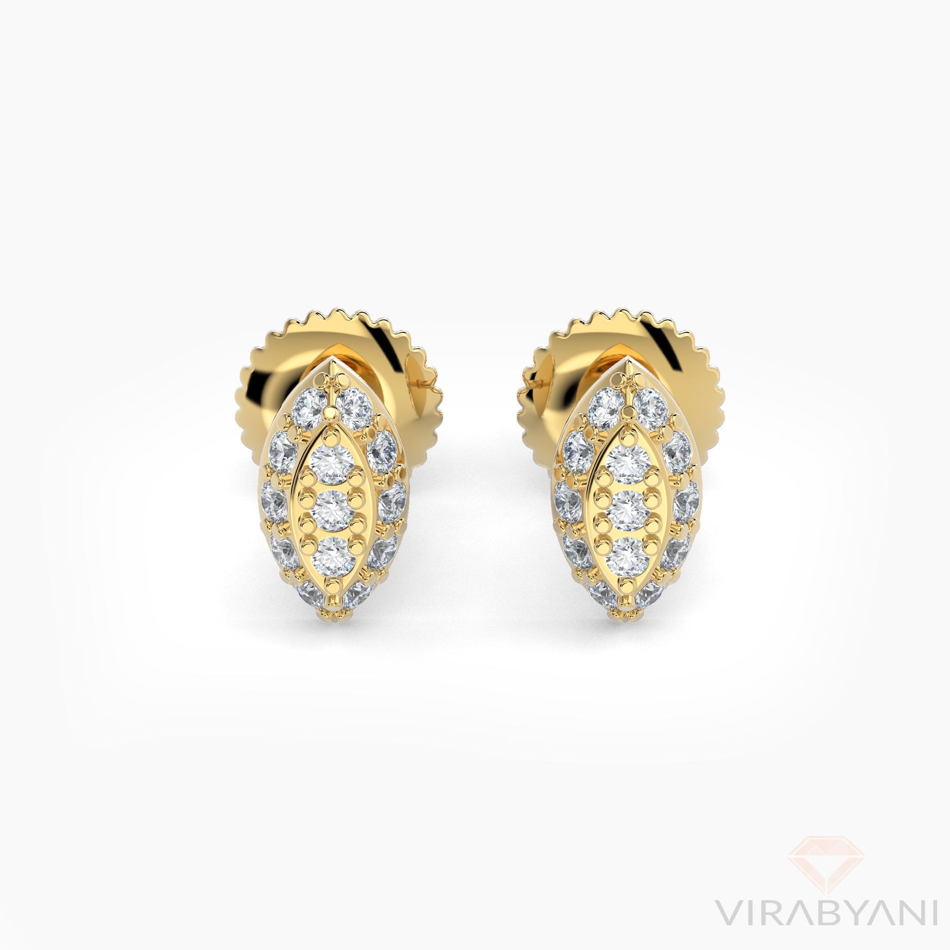 Marquise Shaped AMoré Pavé Stud Earrings With 0.20 ct. Diamonds - 18K White Gold
