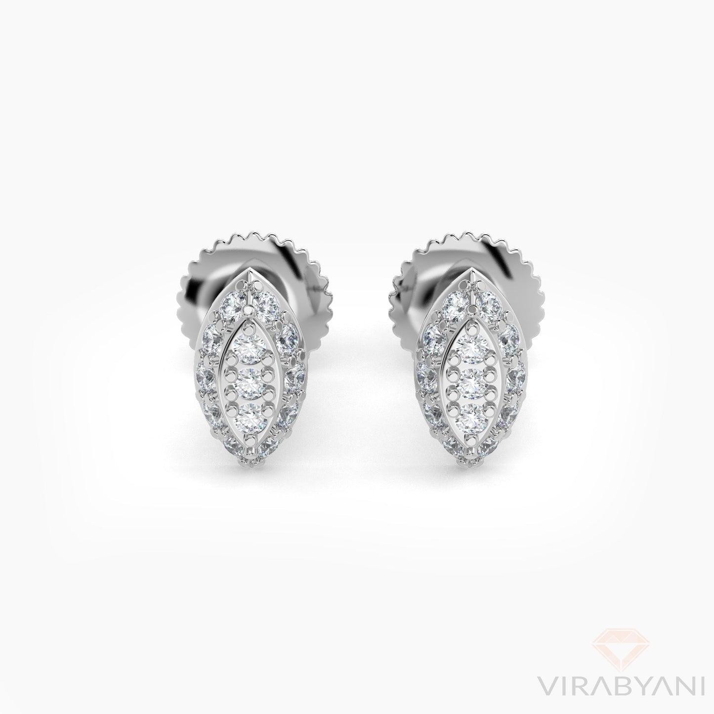 Marquise Shaped AMoré Pavé Stud Earrings With 0.20 ct. Diamonds - Platinum 950