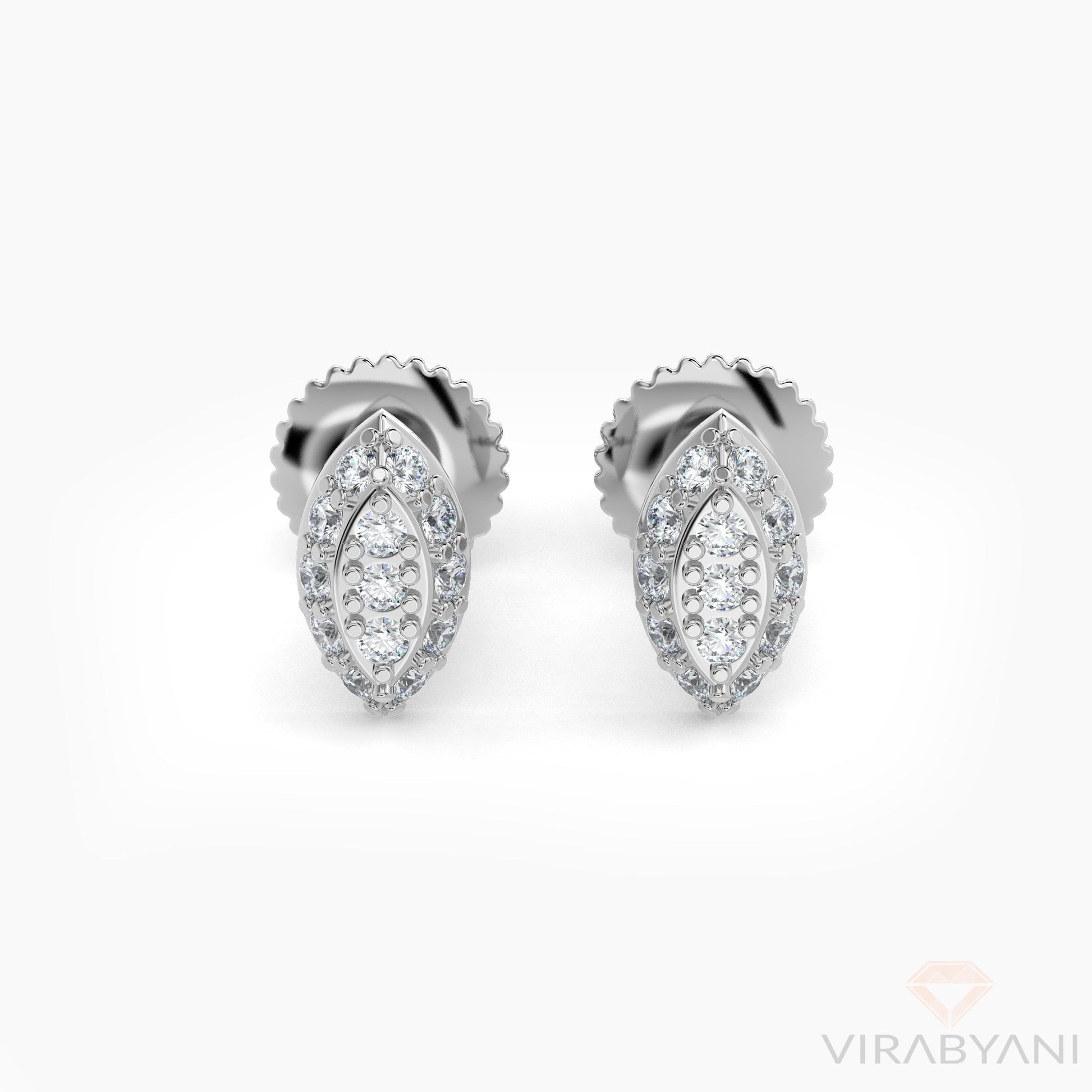 Marquise Shaped AMoré Pavé Stud Earrings With 0.20 ct. Diamonds - Platinum 950