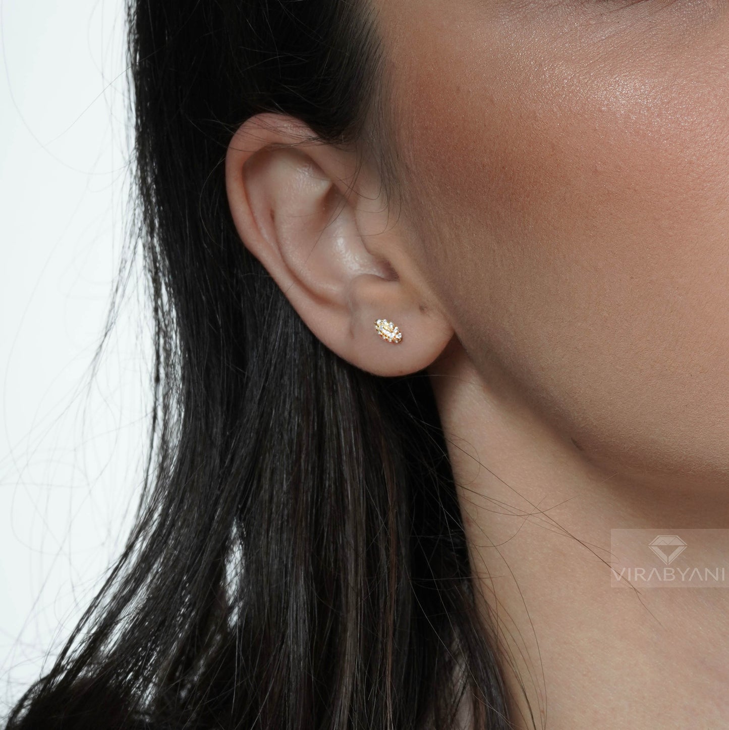 Marquise Shaped AMoré Pavé Stud Earrings With 0.20 ct. Diamonds - 14K White Gold