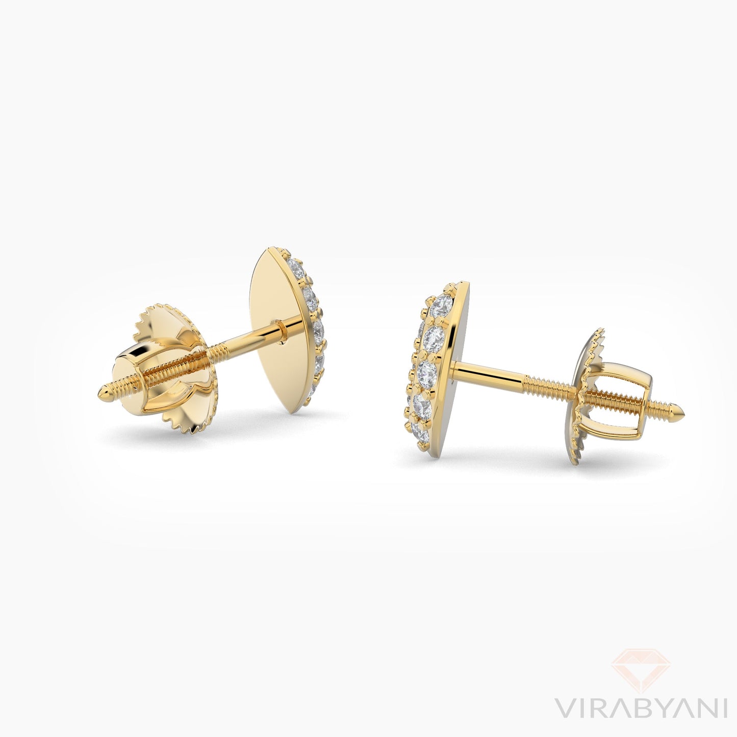 Marquise Shaped AMoré Pavé Stud Earrings With 0.20 ct. Diamonds - 18K Yellow Gold
