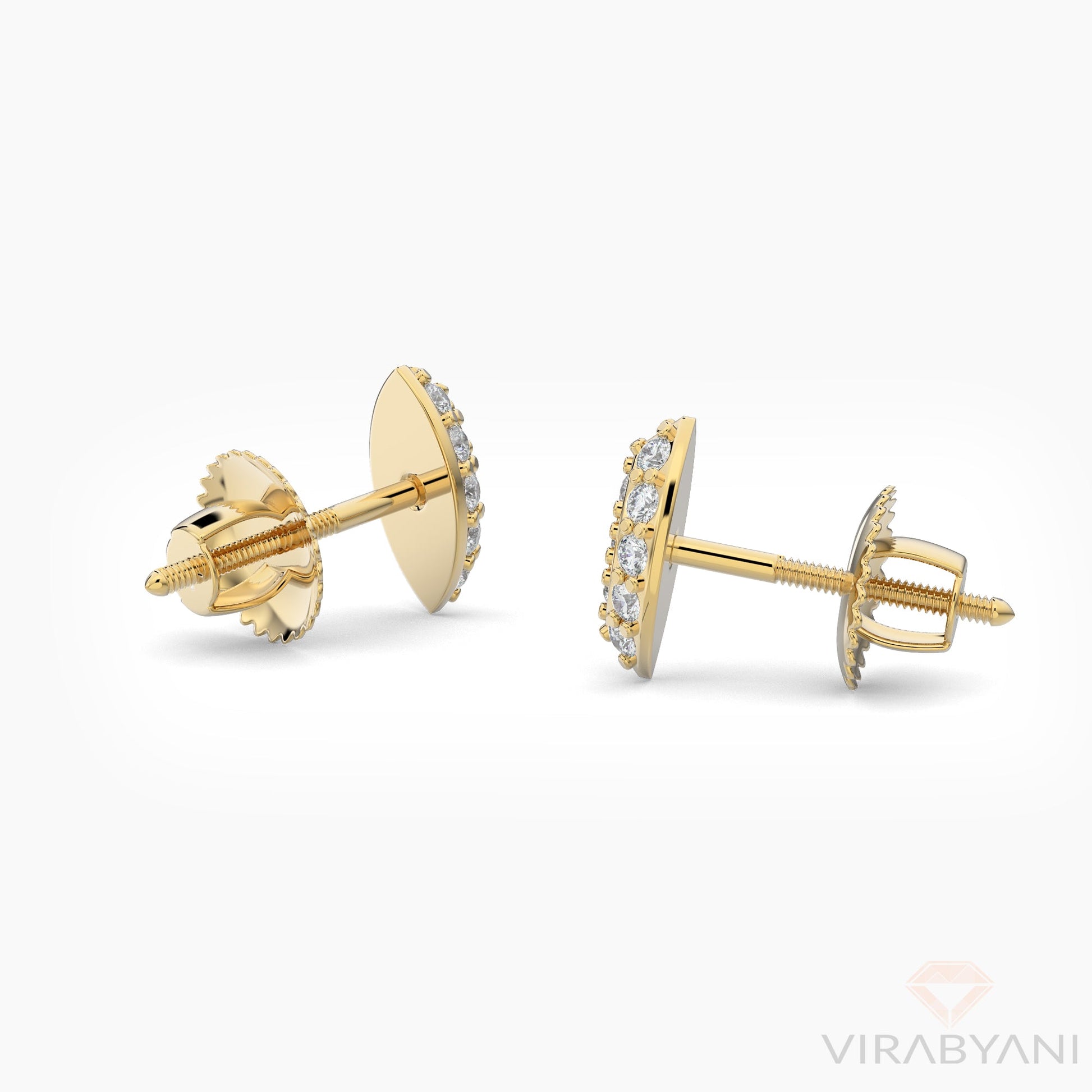 Marquise Shaped AMoré Pavé Stud Earrings With 0.20 ct. Diamonds - 18K Yellow Gold