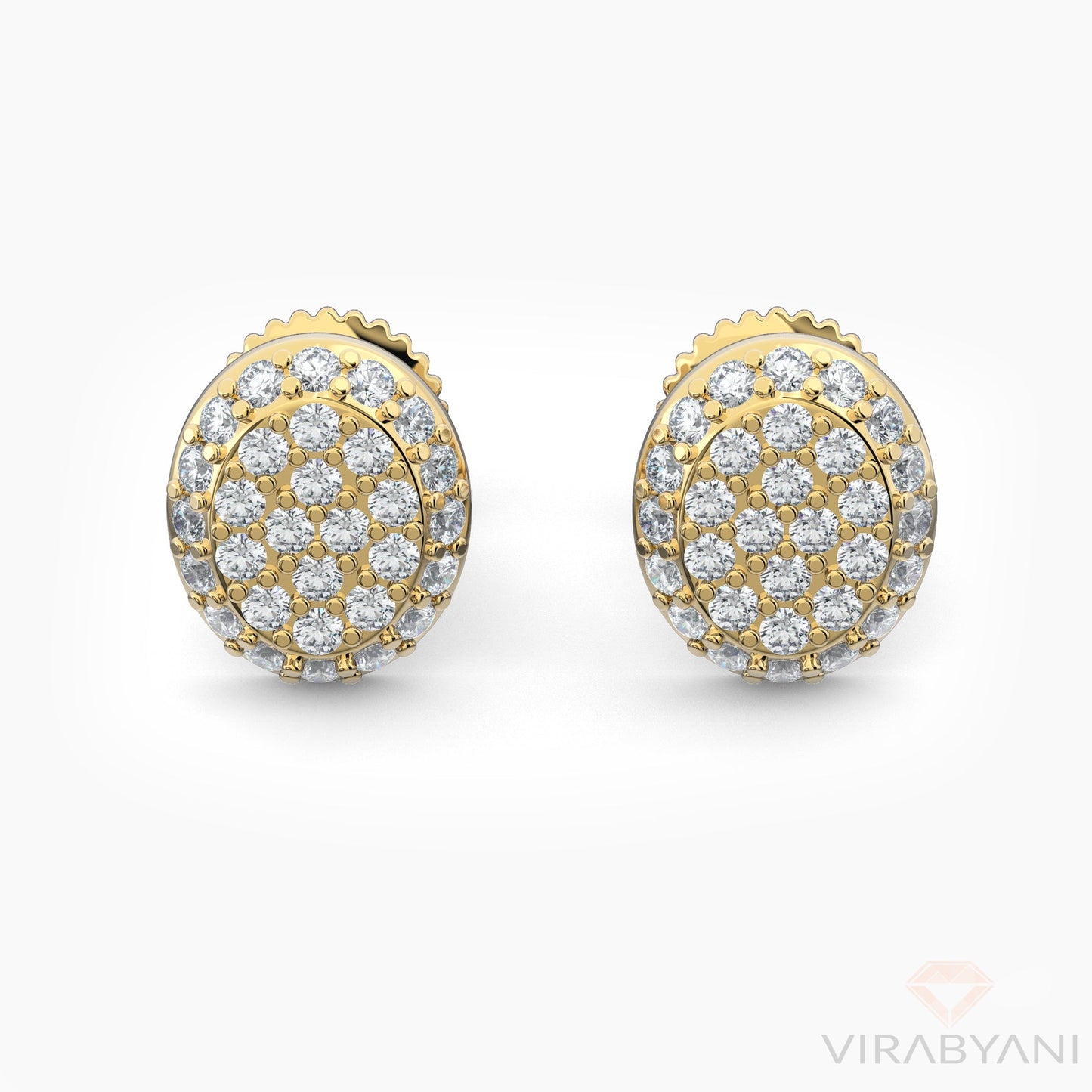 Oval Shaped AMoré Pavé Stud Earrings With 0.50 ct. Diamonds - 18K Yellow Gold