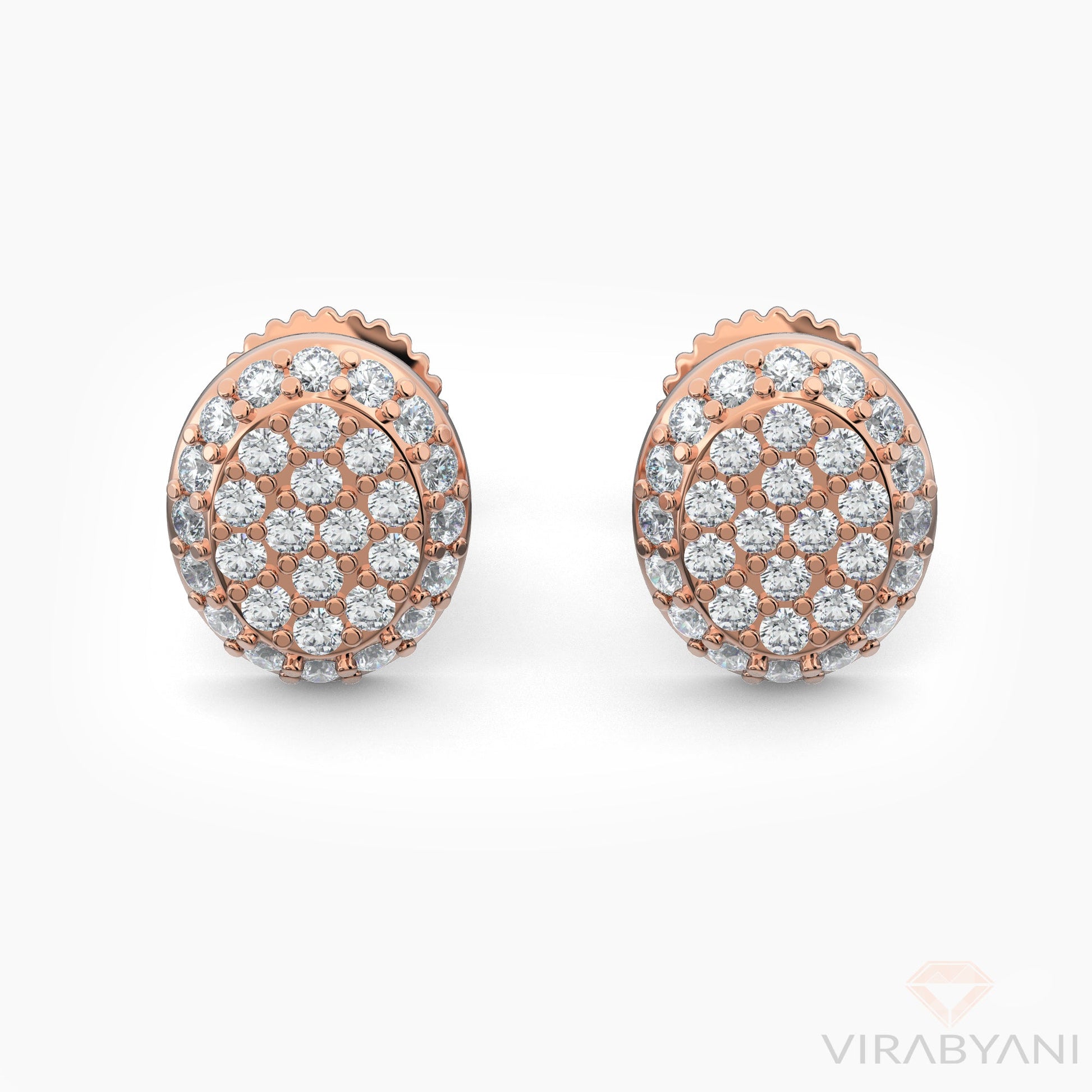 Oval Shaped AMoré Pavé Stud Earrings With 0.50 ct. Diamonds - 18K Rose Gold