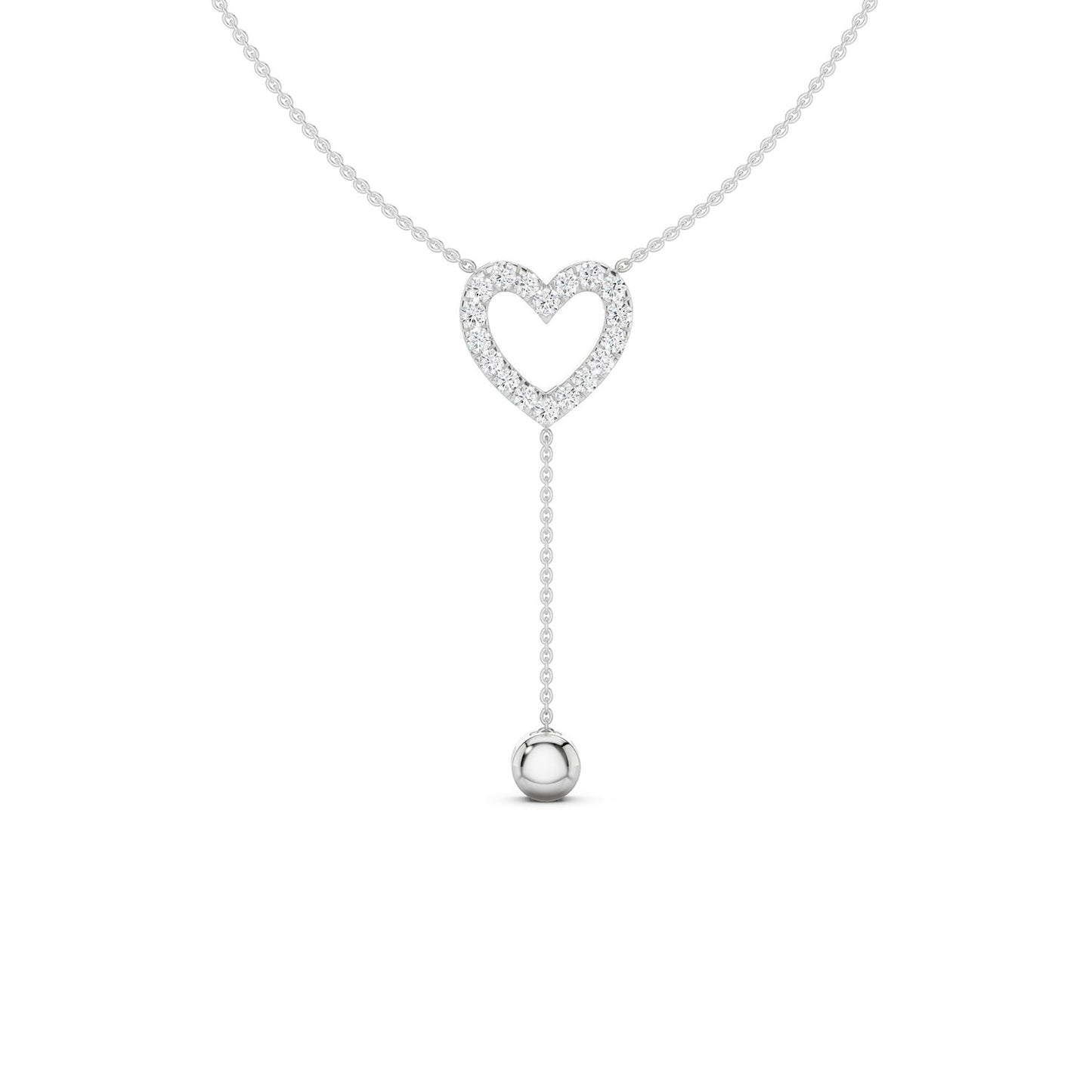 Silhouette Heart Drop Necklace