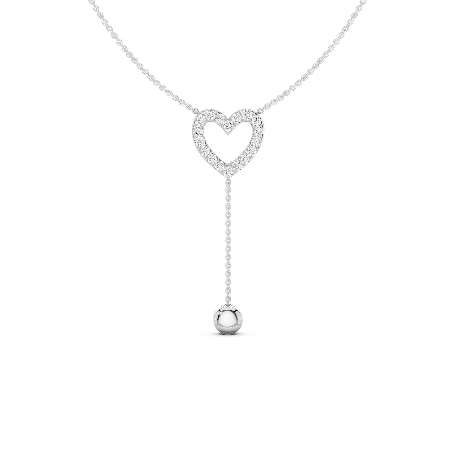 Silhouette Heart Drop Necklace