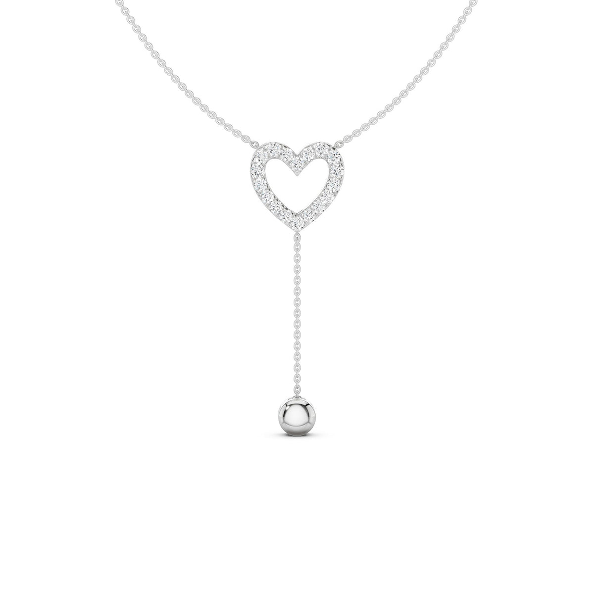 Silhouette Heart Drop Necklace