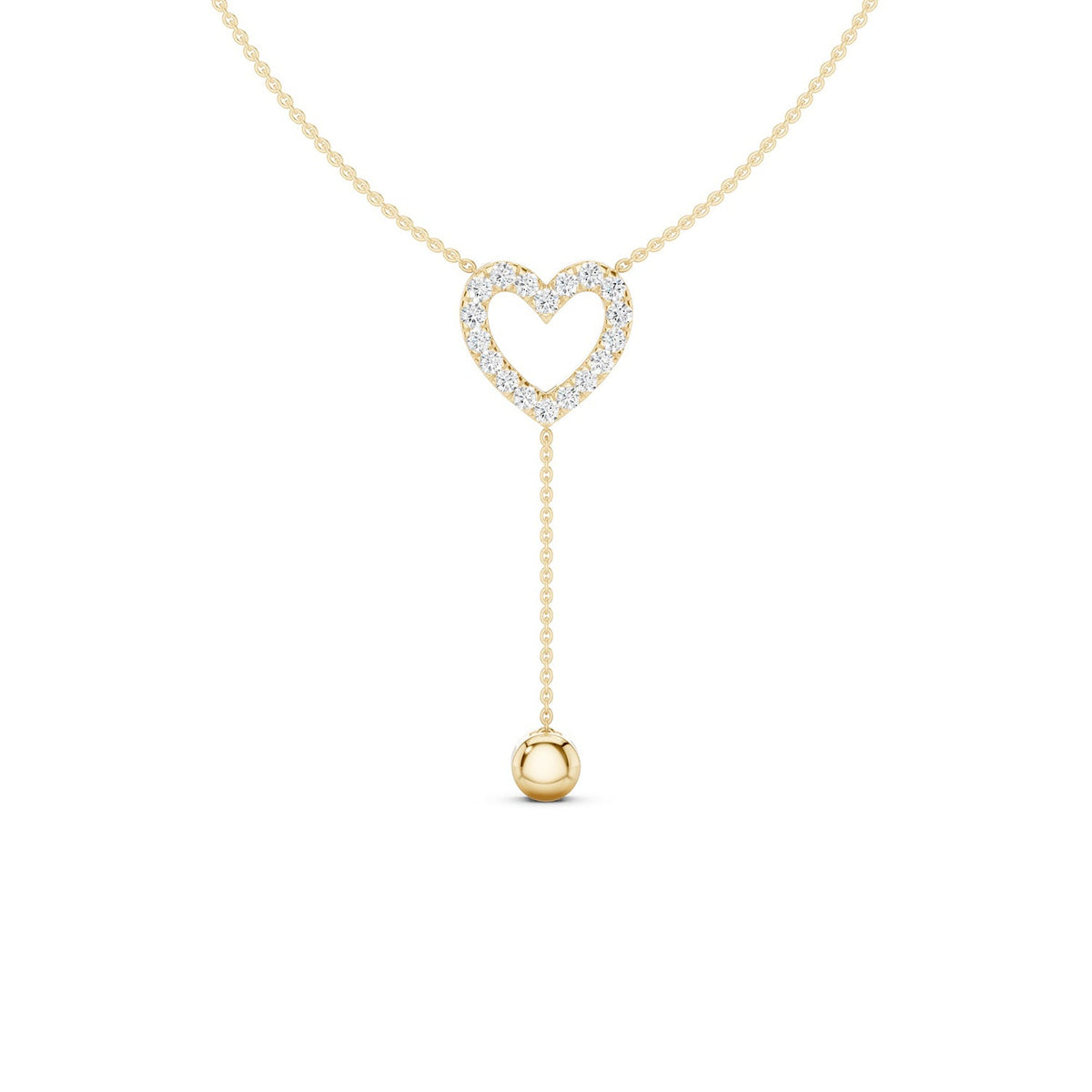 Silhouette Heart Drop Necklace