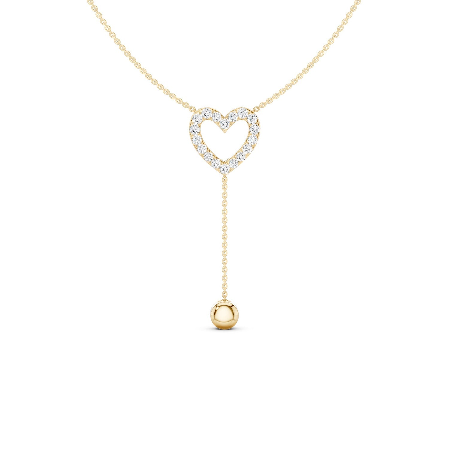 Silhouette Heart Drop Necklace