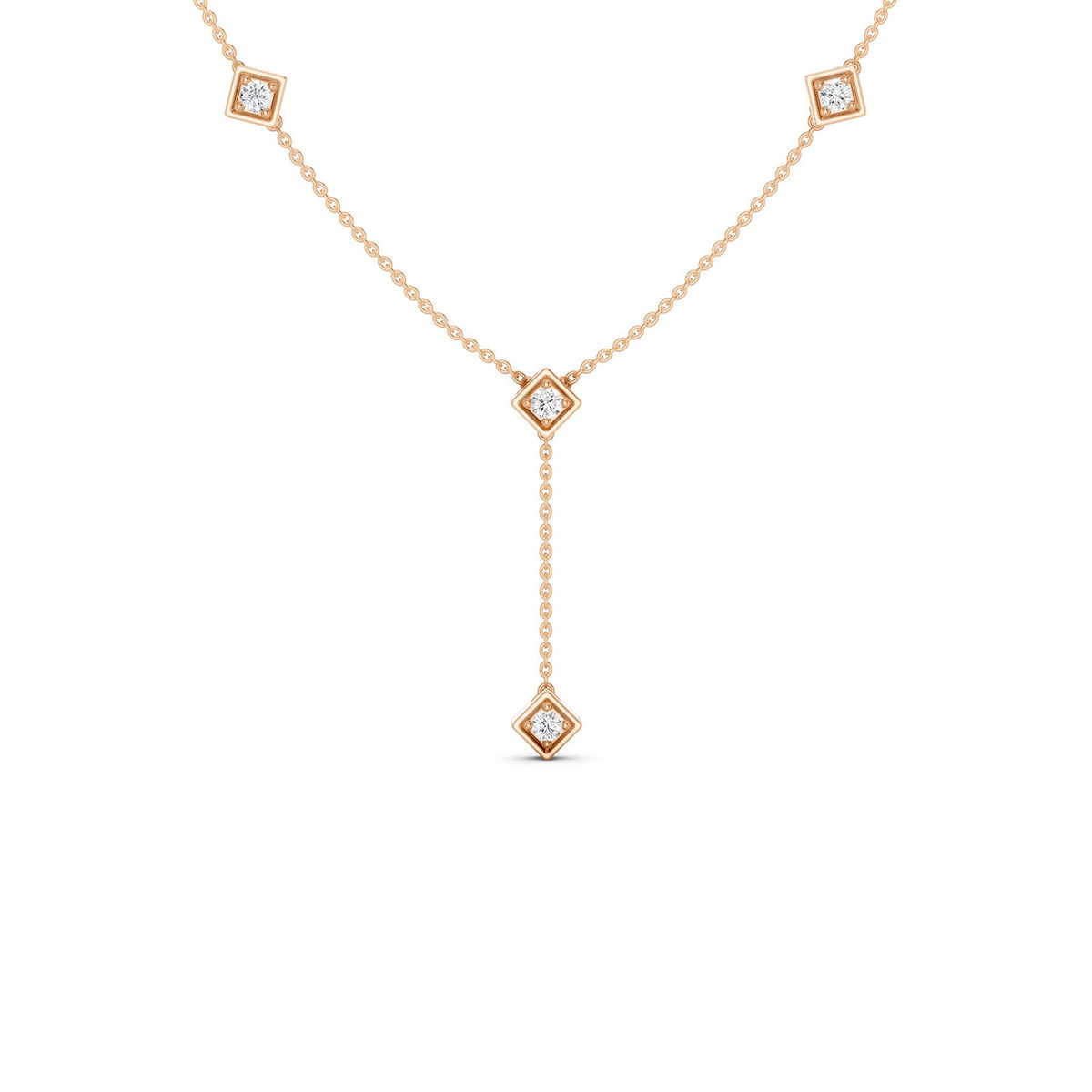 Cubic Stationed Y Necklace