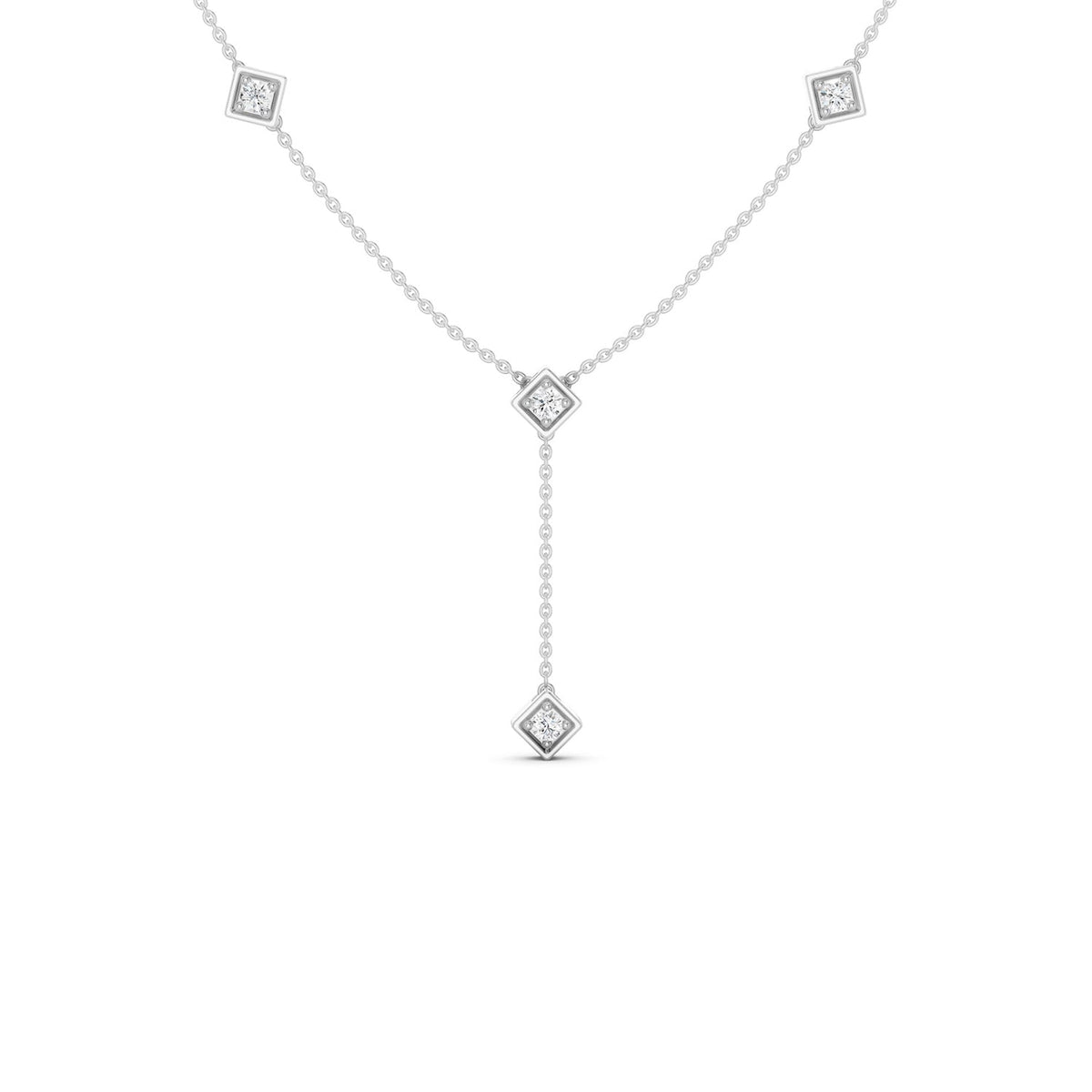 Cubic Stationed Y Necklace