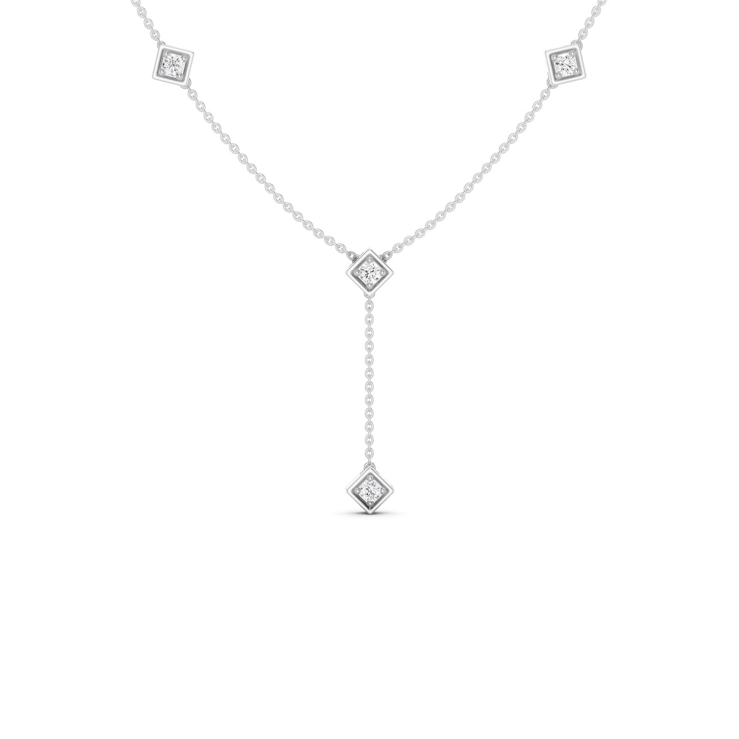 Cubic Stationed Y Necklace