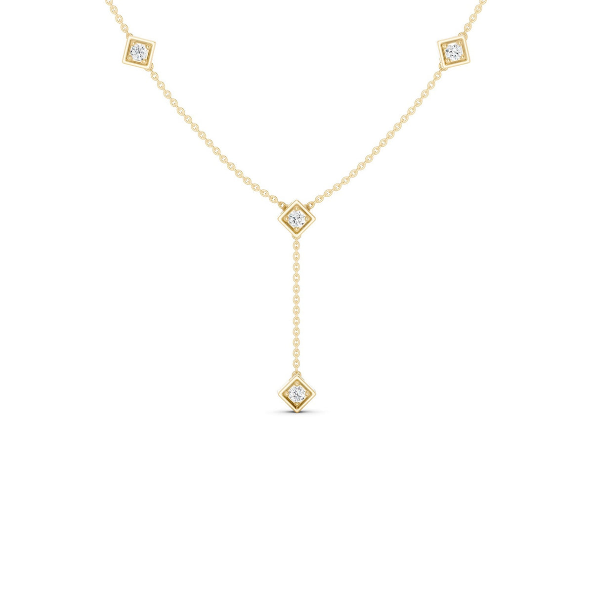 Cubic Stationed Y Necklace