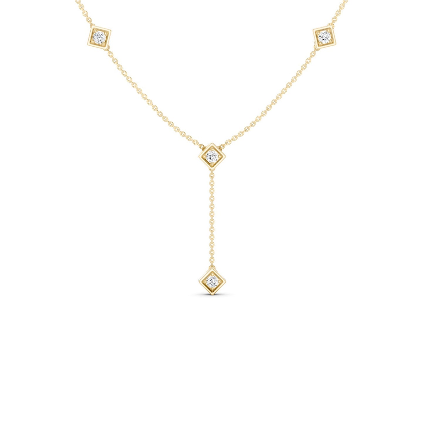 Cubic Stationed Y Necklace