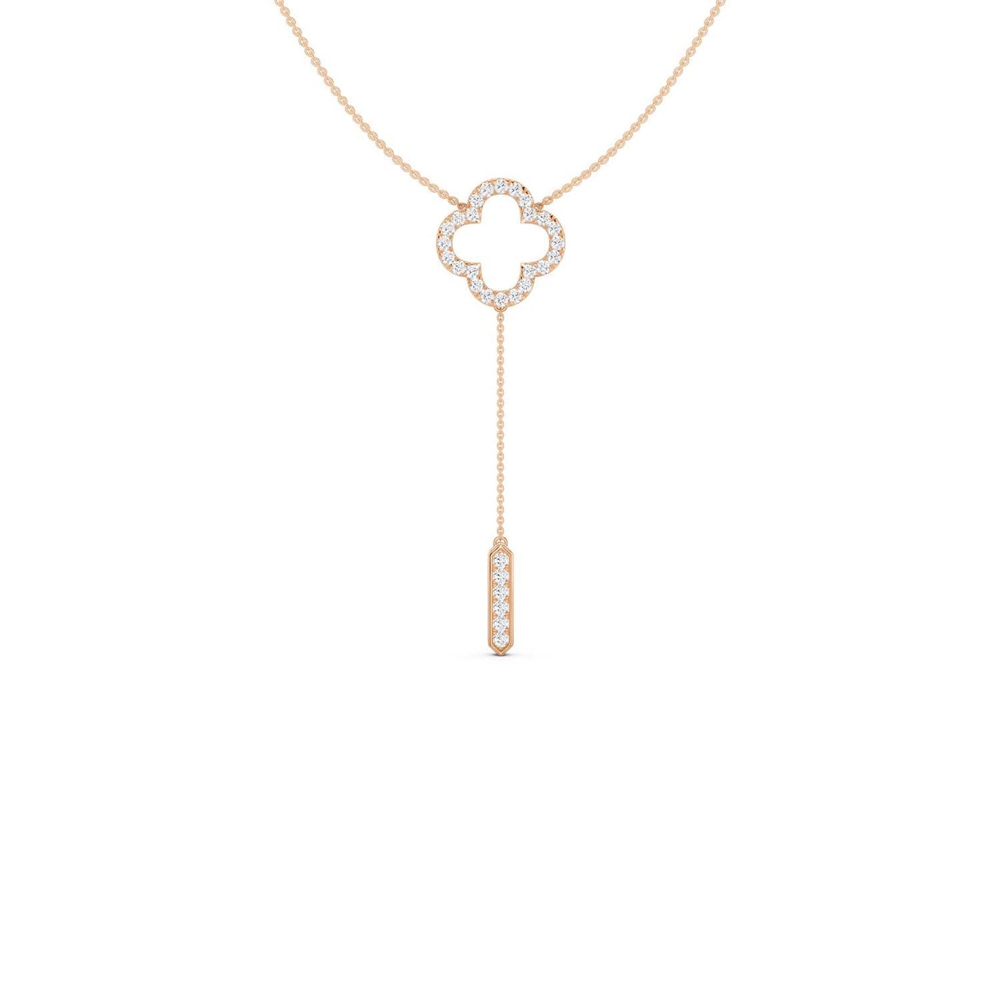 Silhouette Clover Drop Necklace