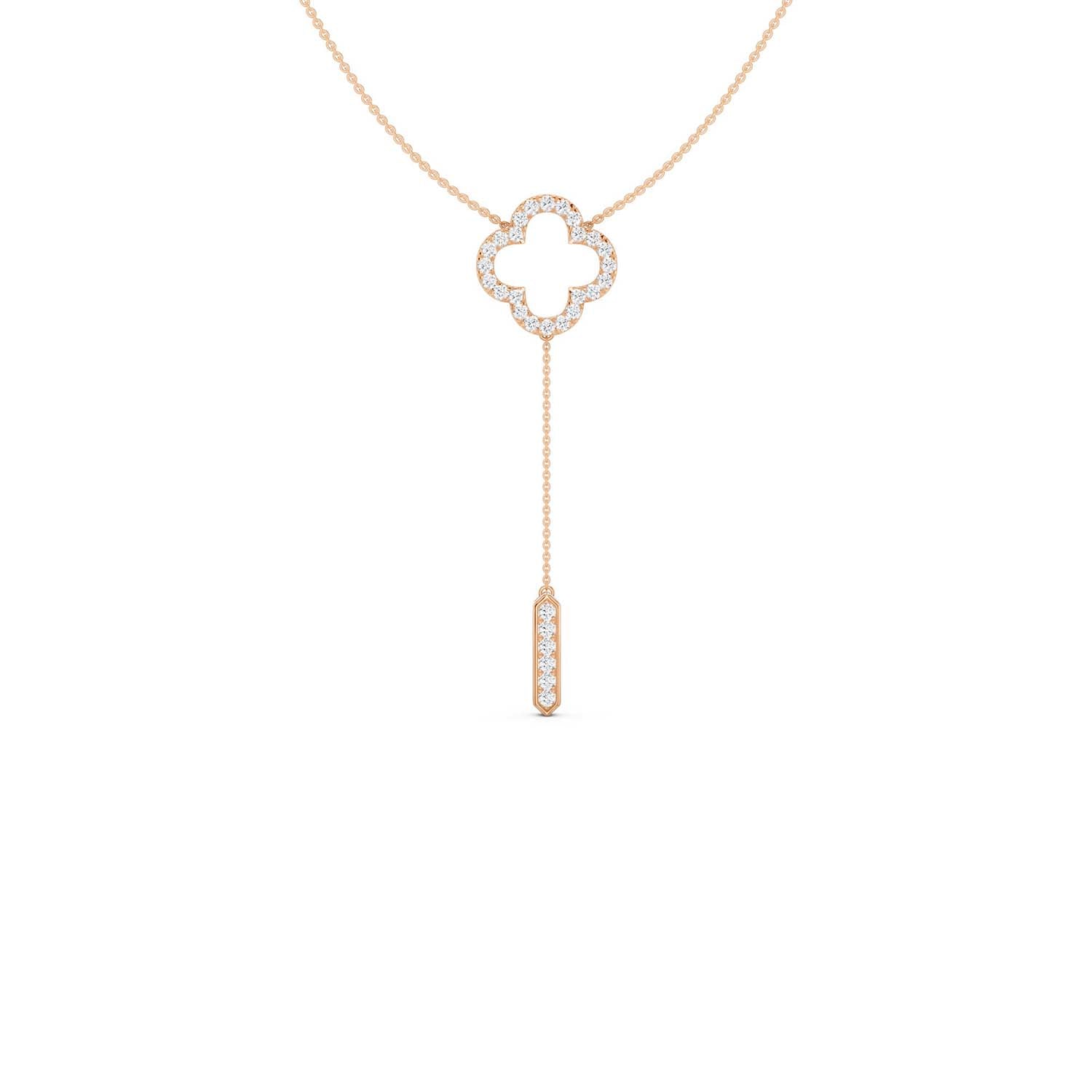 Silhouette Clover Drop Necklace