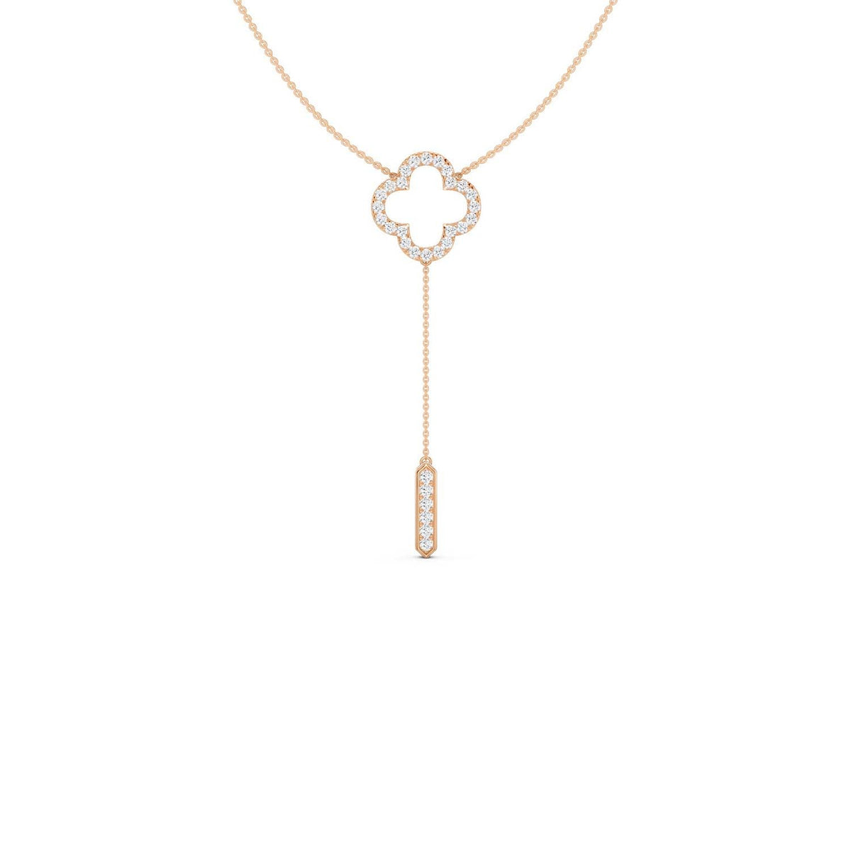 Silhouette Clover Drop Necklace