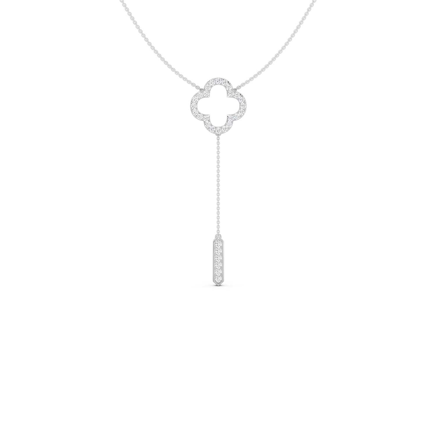 Silhouette Clover Drop Necklace
