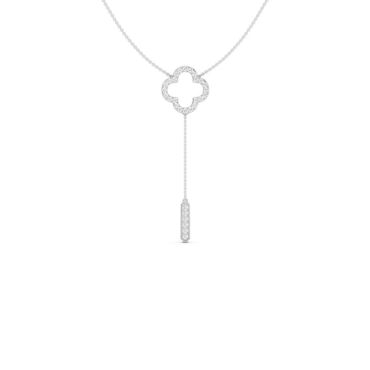 Silhouette Clover Drop Necklace
