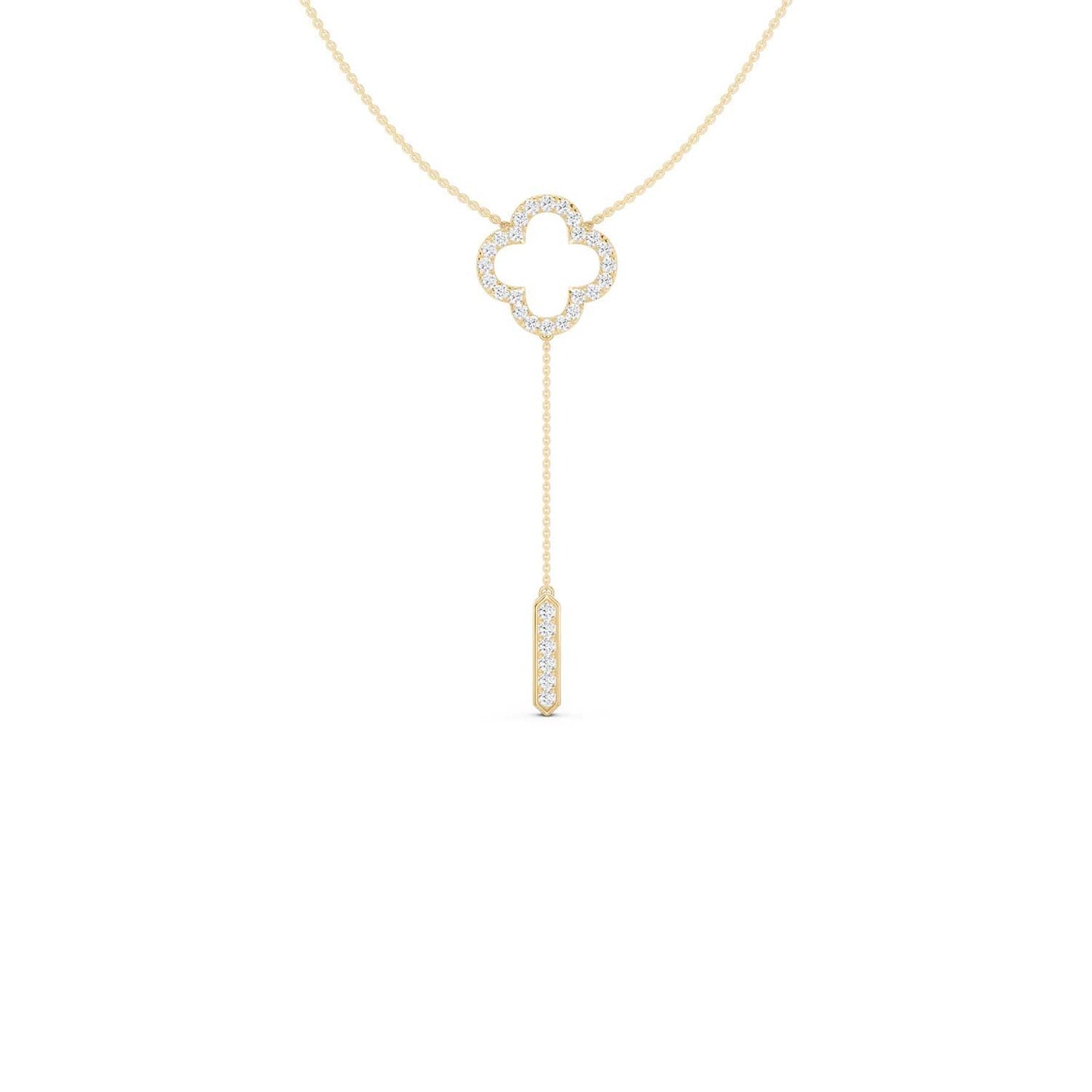 Silhouette Clover Drop Necklace