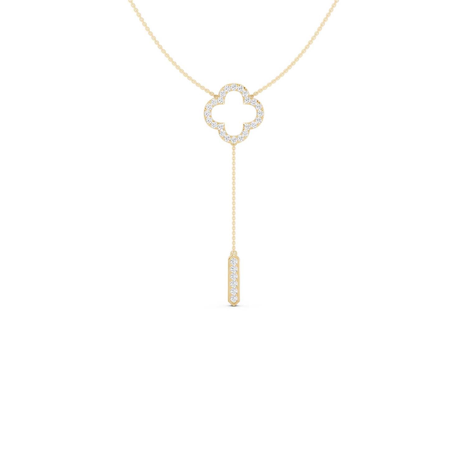 Silhouette Clover Drop Necklace