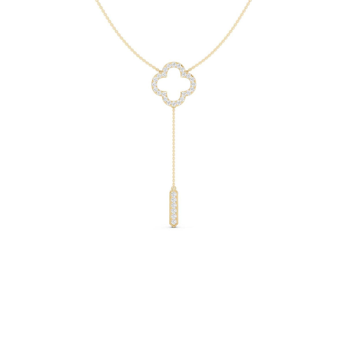 Silhouette Clover Drop Necklace