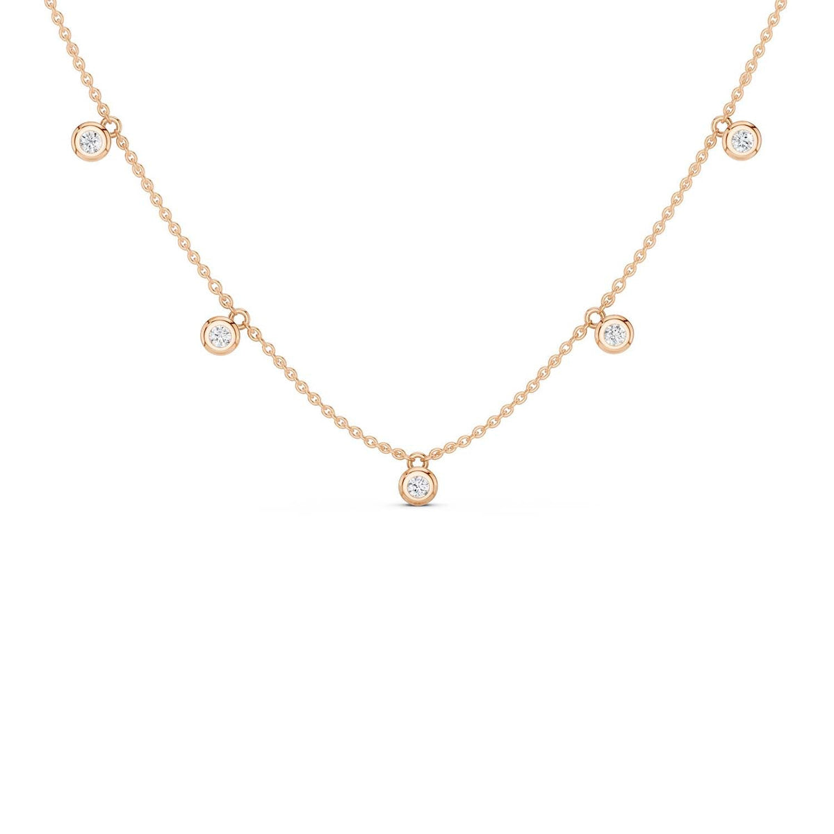 Mini-Round Encompassing Stationed Necklace