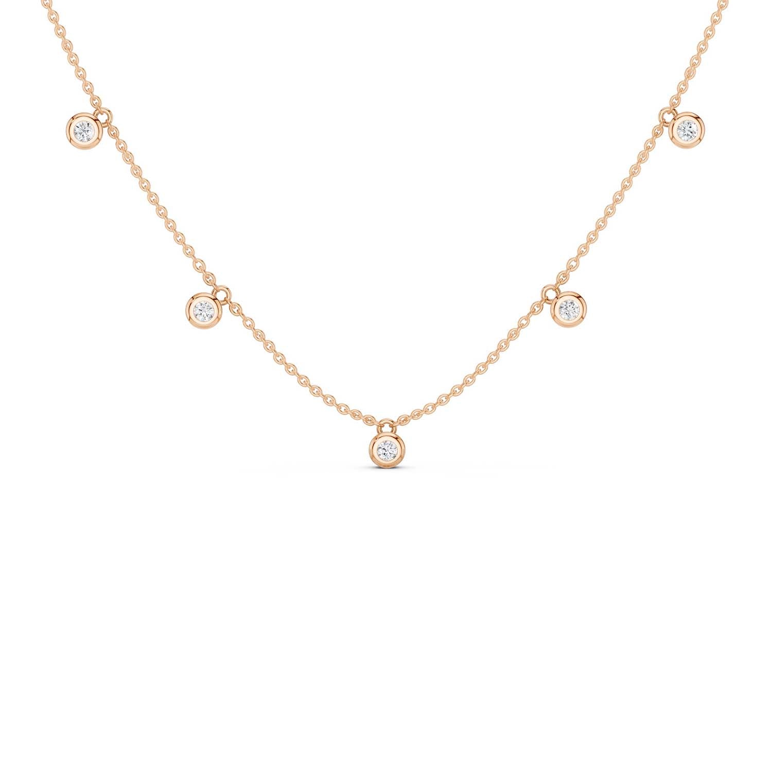 Mini-Round Encompassing Stationed Necklace