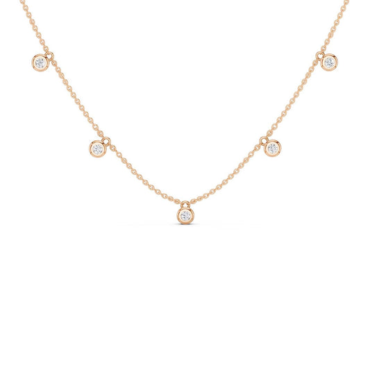 Mini-Round Encompassing Stationed Necklace