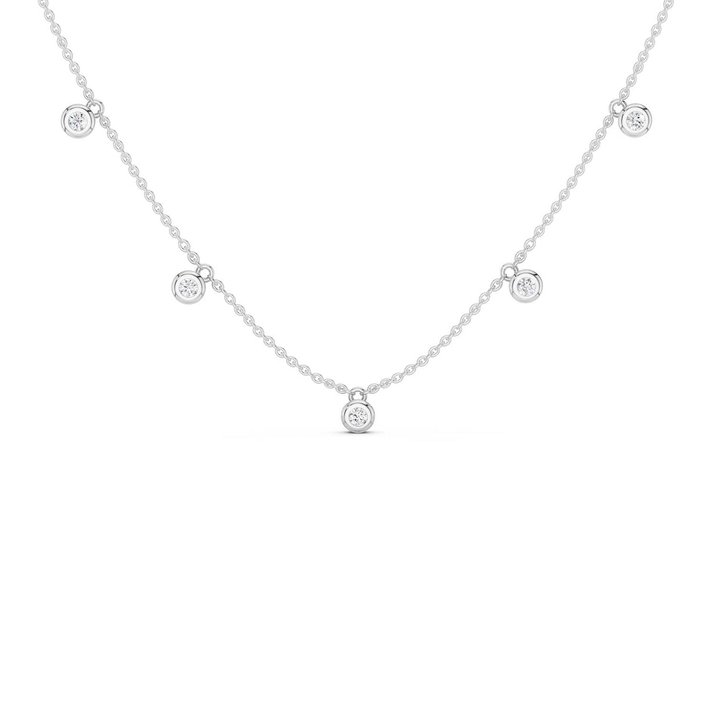 Mini-Round Encompassing Stationed Necklace
