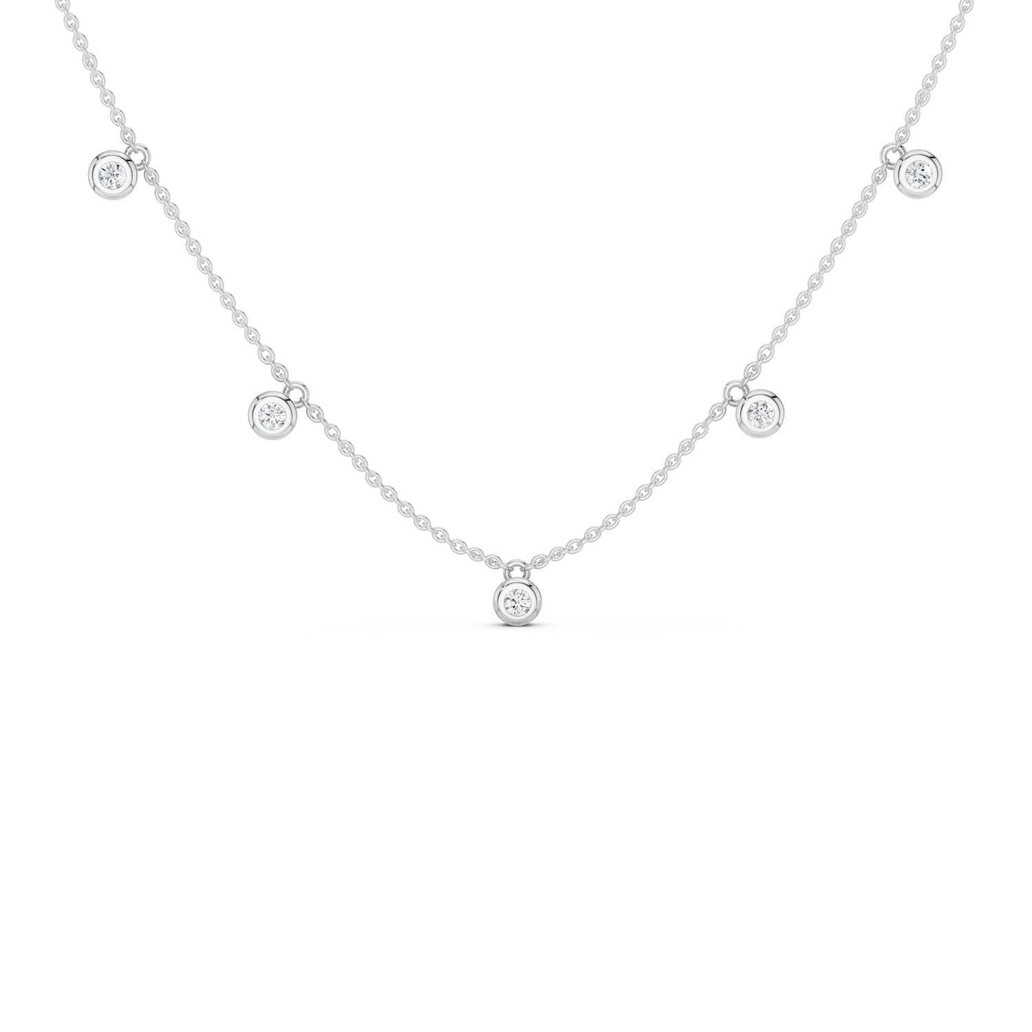 Mini-Round Encompassing Stationed Necklace