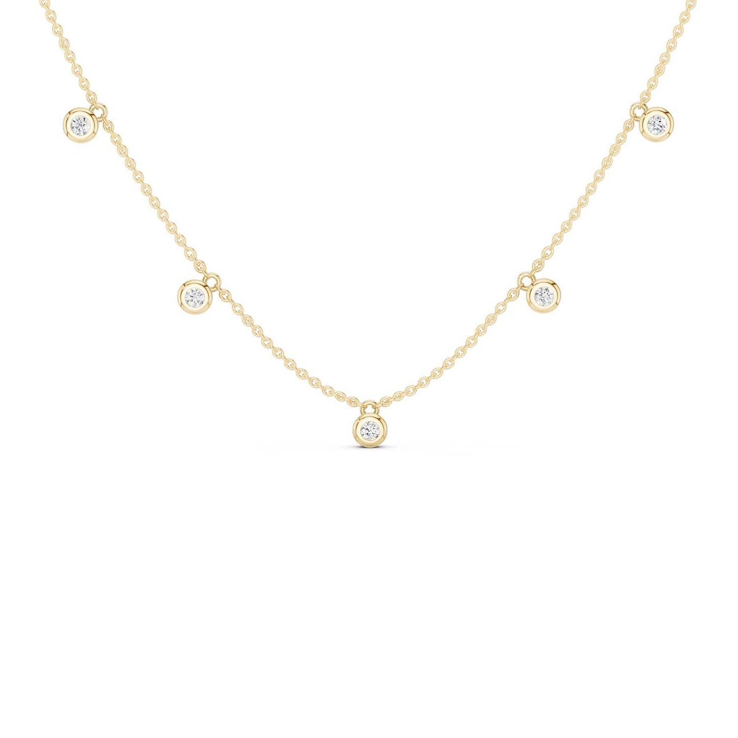 Mini-Round Encompassing Stationed Necklace