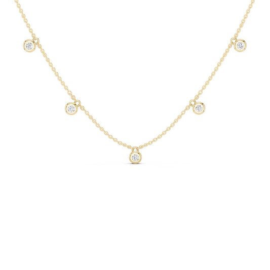 Mini-Round Encompassing Stationed Necklace