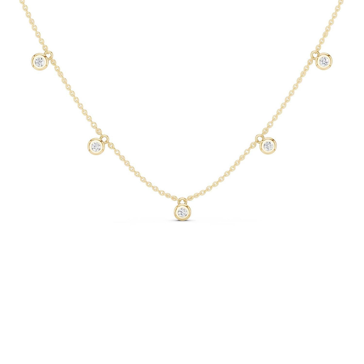 Mini-Round Encompassing Stationed Necklace