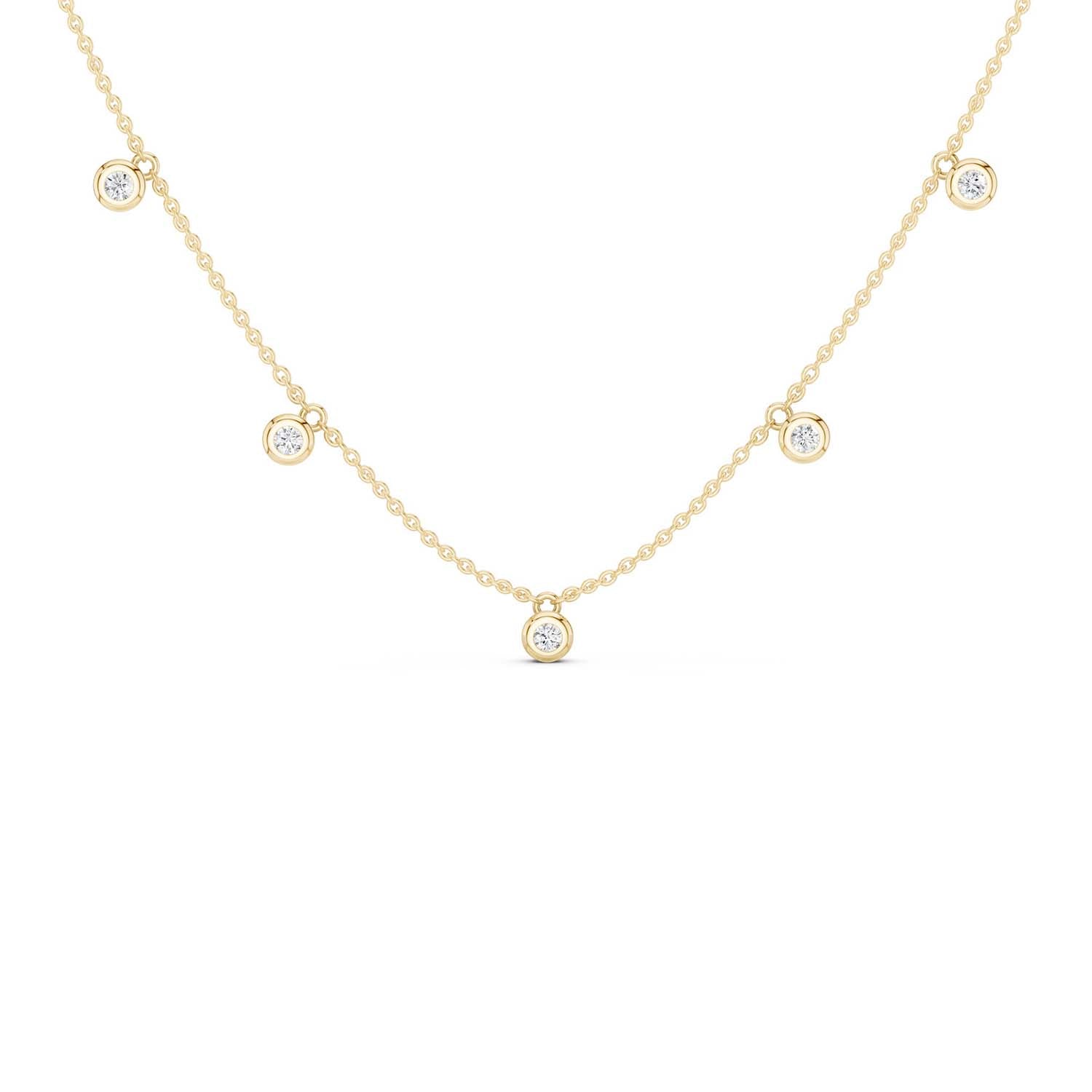 Mini-Round Encompassing Stationed Necklace