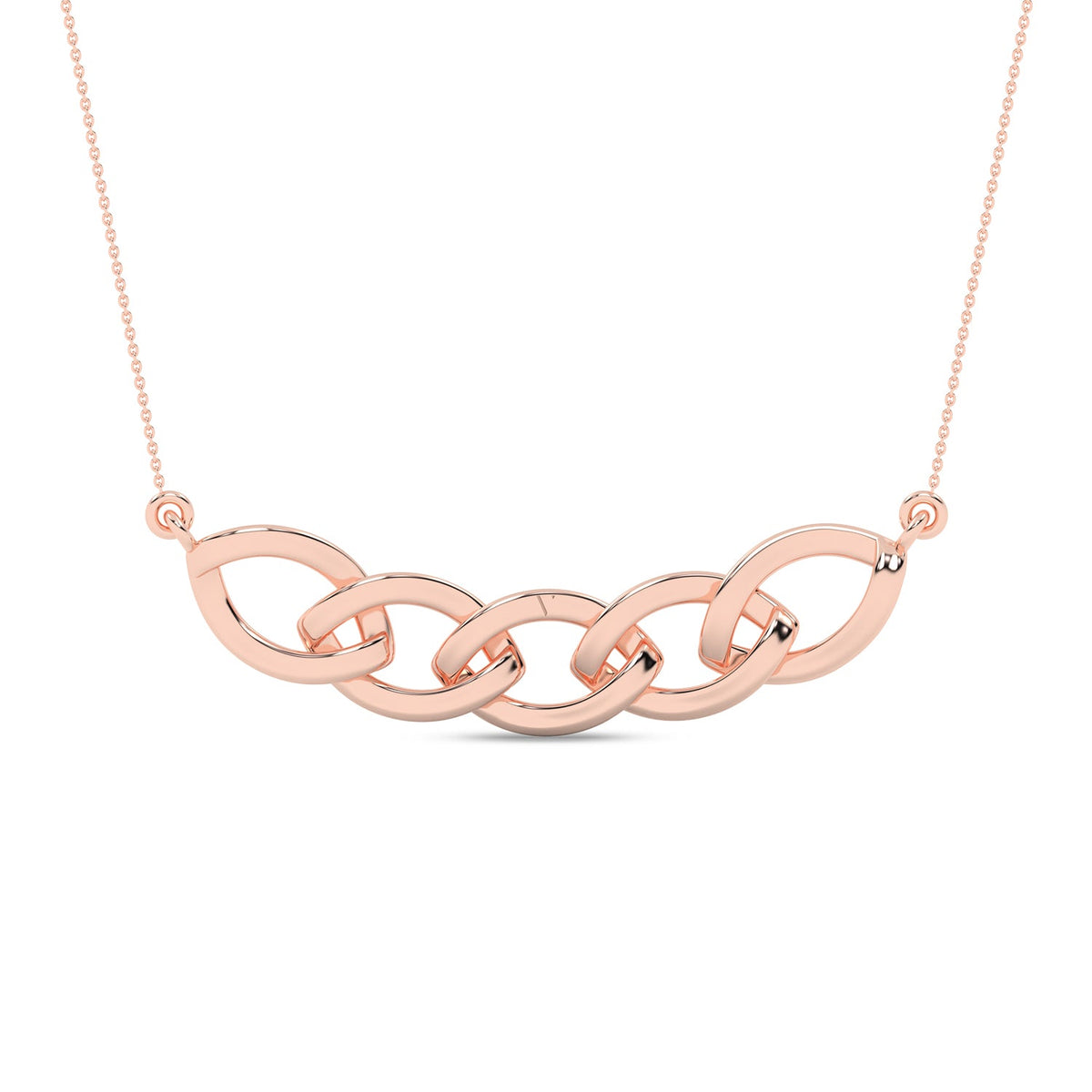 Alternating Diamond Cascade Link Necklace