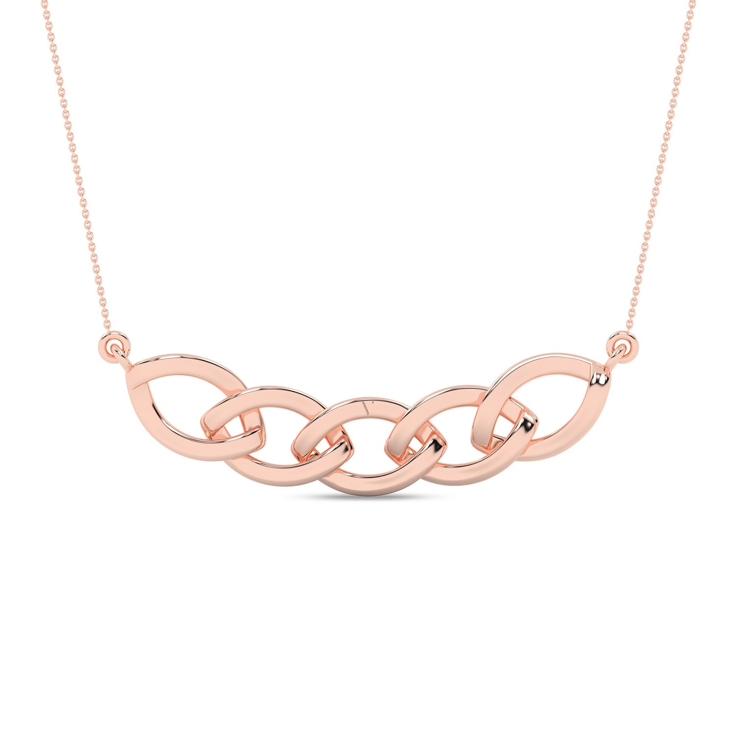 Alternating Diamond Cascade Link Necklace