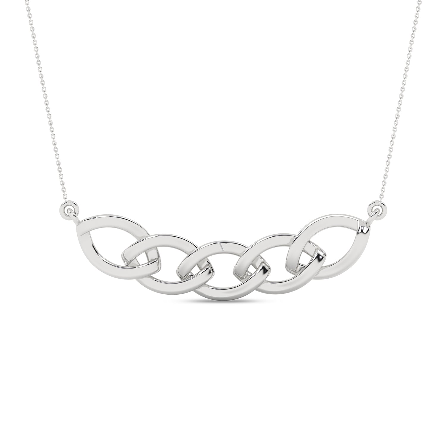 Alternating Diamond Cascade Link Necklace