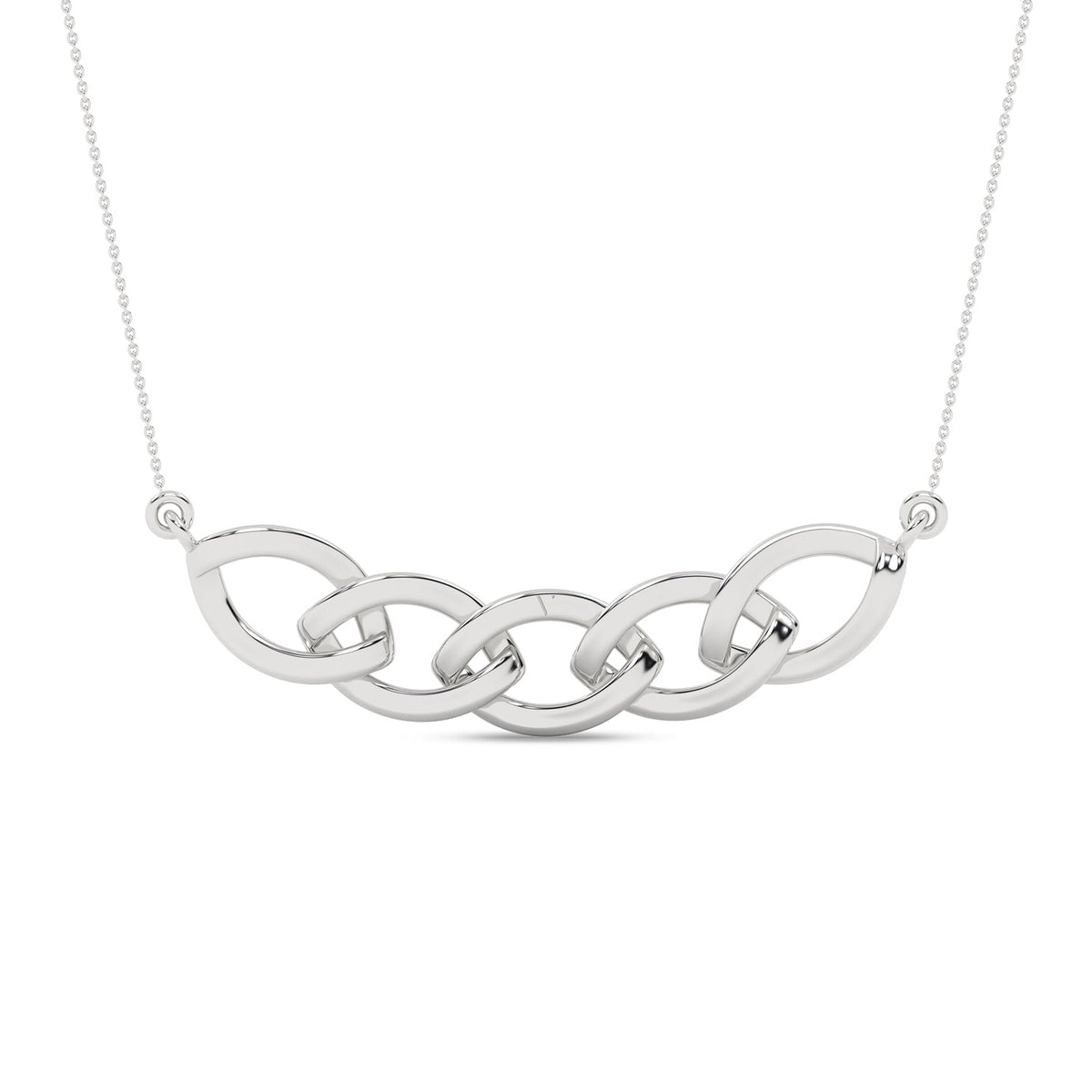 Alternating Diamond Cascade Link Necklace