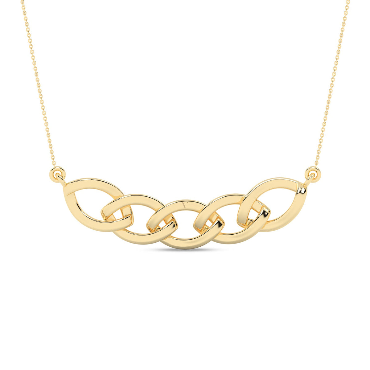 Alternating Diamond Cascade Link Necklace