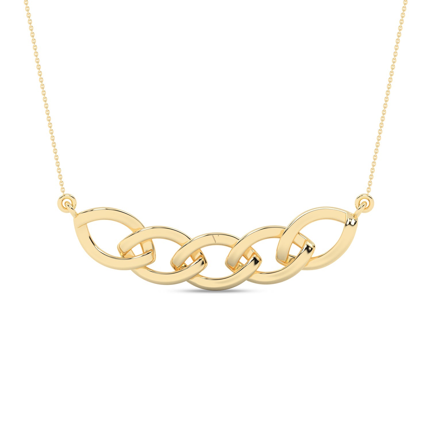 Alternating Diamond Cascade Link Necklace