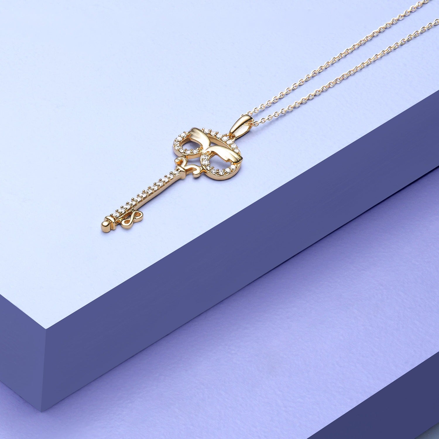 Angel Wings Key Necklace
