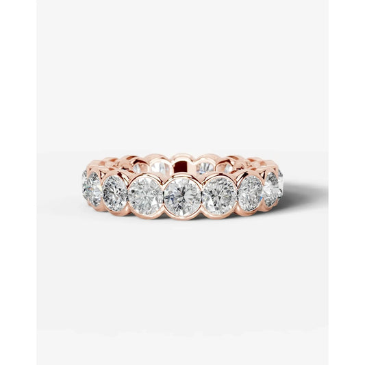 Velinda Lab Grown Round Diamond Wedding Ring - Rose Gold